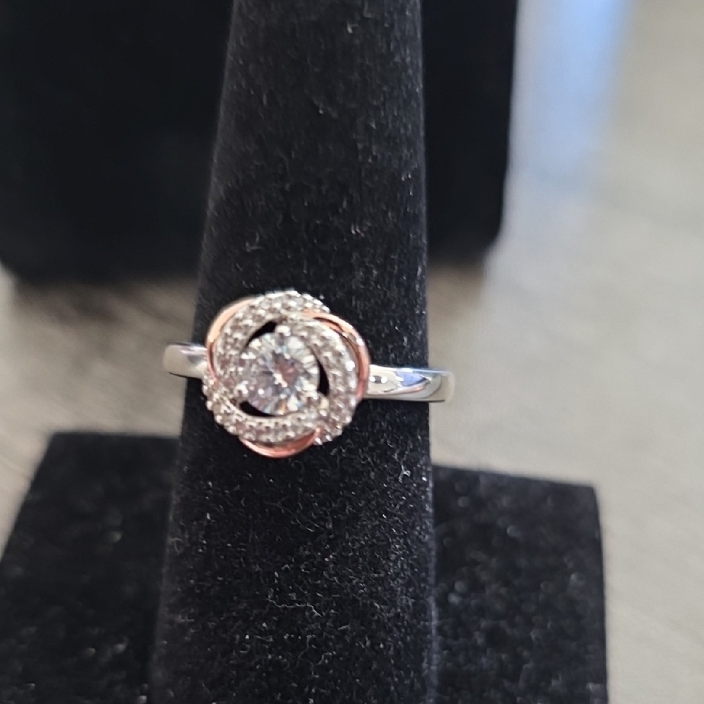 Rose Gold and Silver Earring Set - Picture 3 of 4